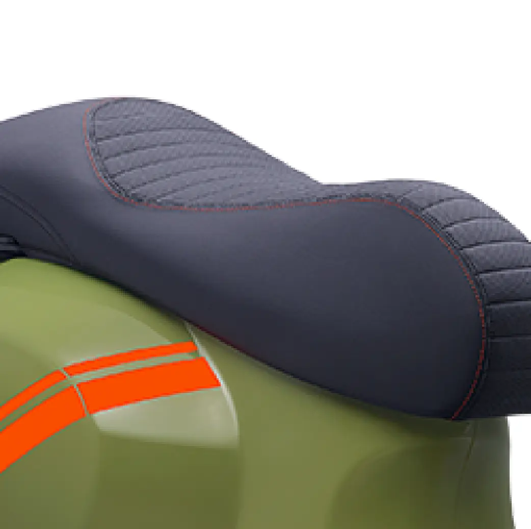 • Two Tone Single Seat Saddle With Racing Look• LED Lights Under Seat Compatement